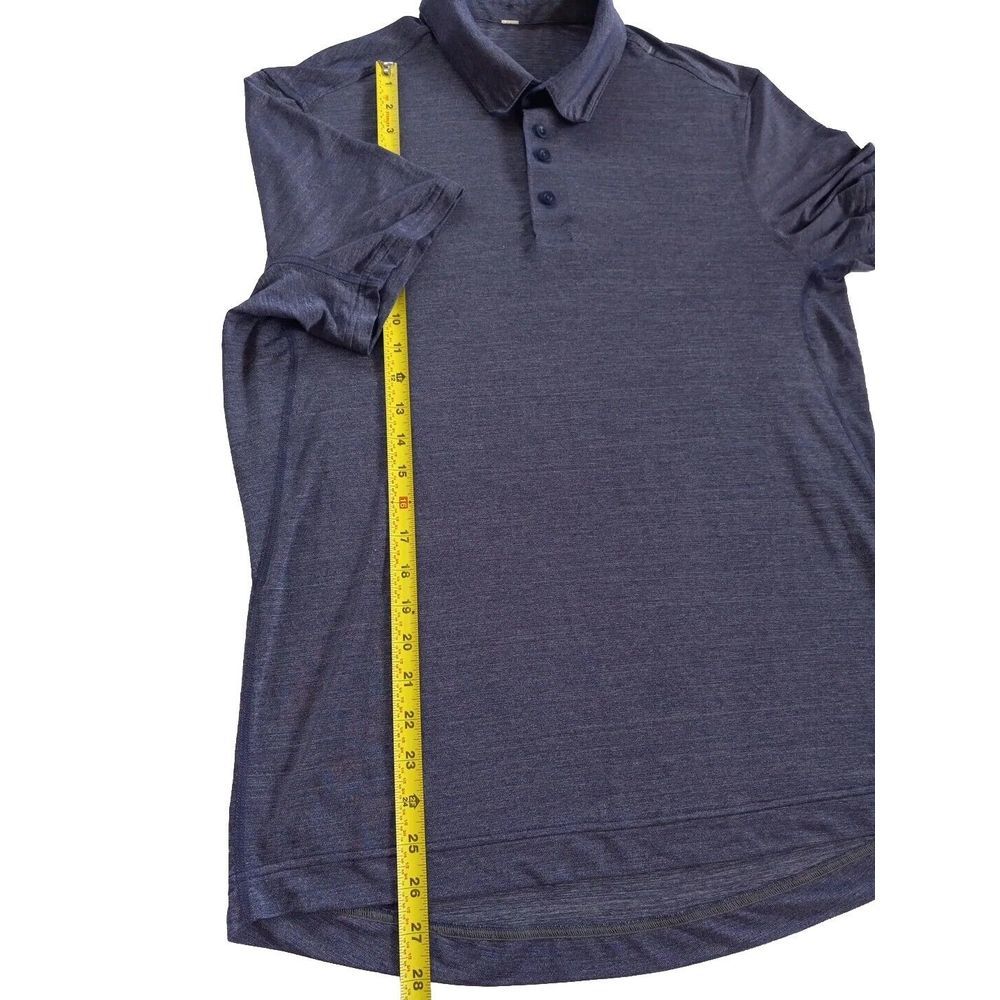 Lululemon Men's Short Sleeve Active Buttons Up Polo XL‎ Batik Dark Bright Blue - Picture 10 of 12